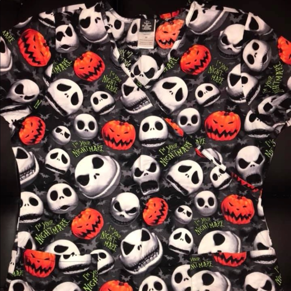 Licensed Nightmare Before Christmas Scrub Top